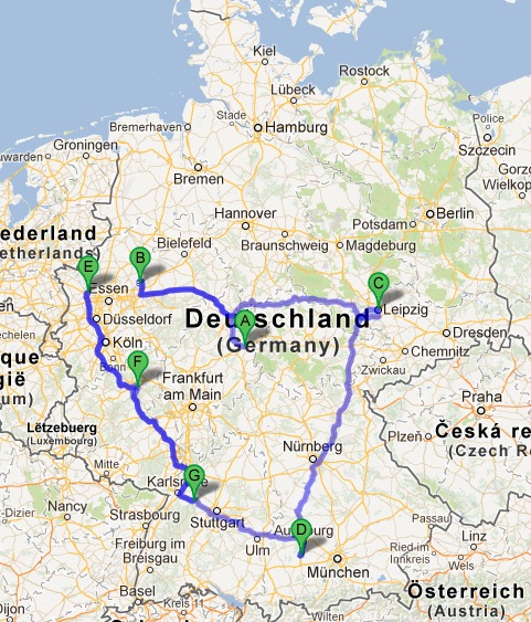 Karte mit Amazon Distributionslagern in Deutschland